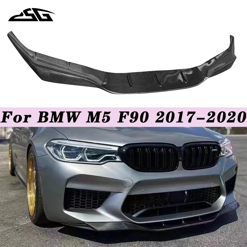 

Для BMW M5 F90 2017-2020 передний бампер из углеродного волокна, разделитель для подбородка, спойлер, стиль RKP, передний диффузор для губ, комплект кузова