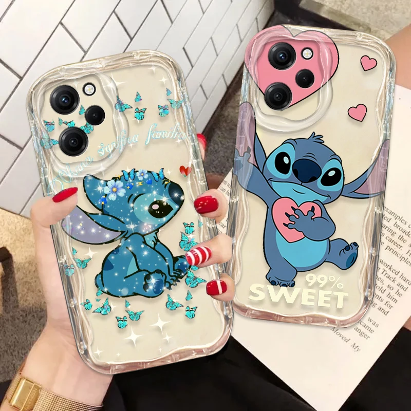 

Stitch Cute Trend For Xiaomi Redmi Note 13 12 12S 11S 11 10 9 8 10A 9C Pro Plus 5G Wave Oil Cover Phone Case