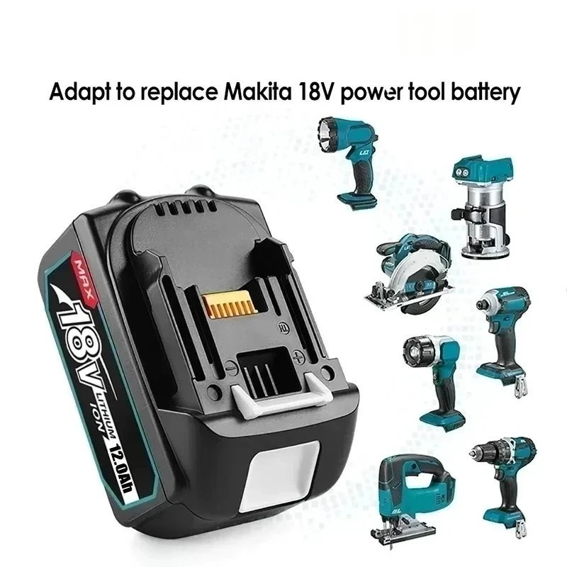 Original Makita 18V 12000mAh 12.0Ah Rechargeable Power Tools Battery With LED 18650 Li-ion Replacement LXT BL1860B BL1860 BL1850