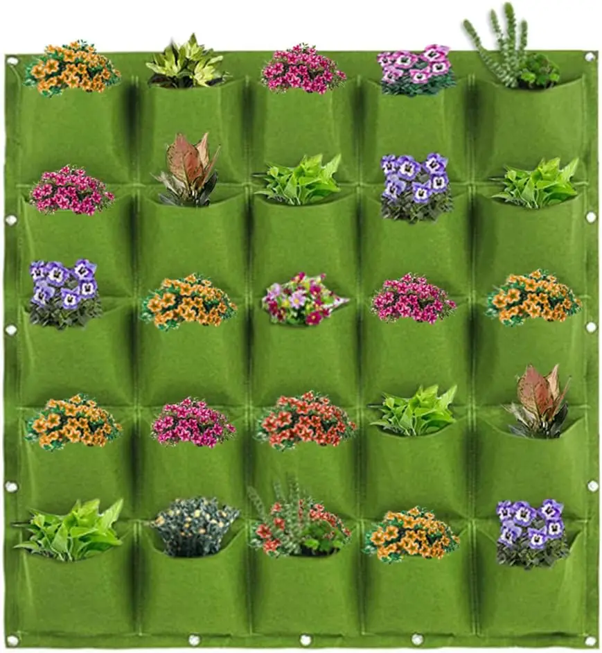 

25/36 Pocket Hanging Vertical Wall Planter Planting Grow Bags Outdoor Indoor Gardening Vertical Greening Flower Container