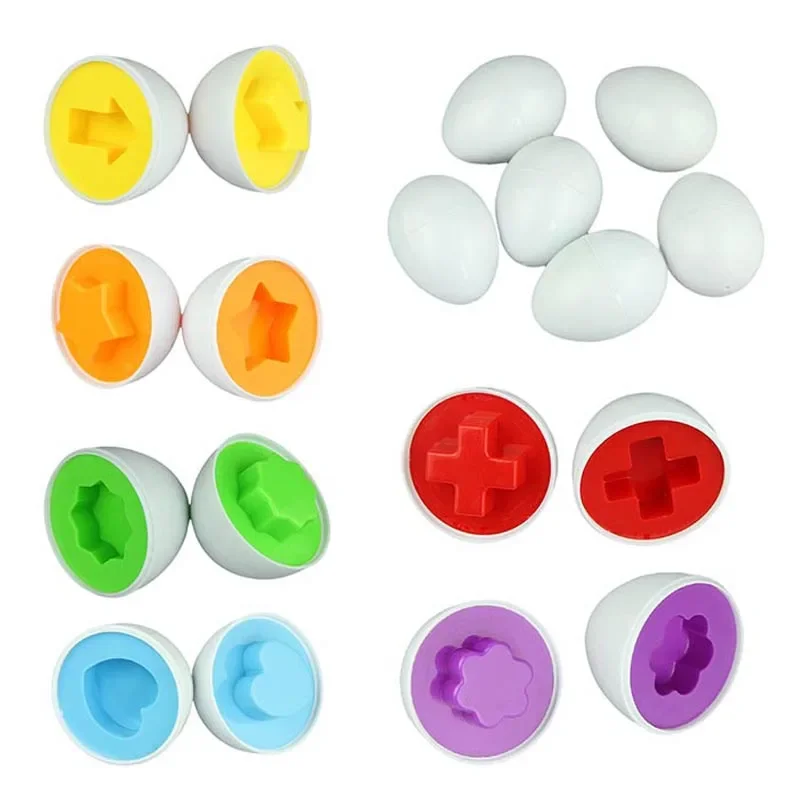 Moonbiffy 6 ovos educação aprendizagem brinquedos forma mista sábio fingir quebra-cabeça ovos inteligentes bebê criança ovo aprendizagem quebra-cabeças para crianças