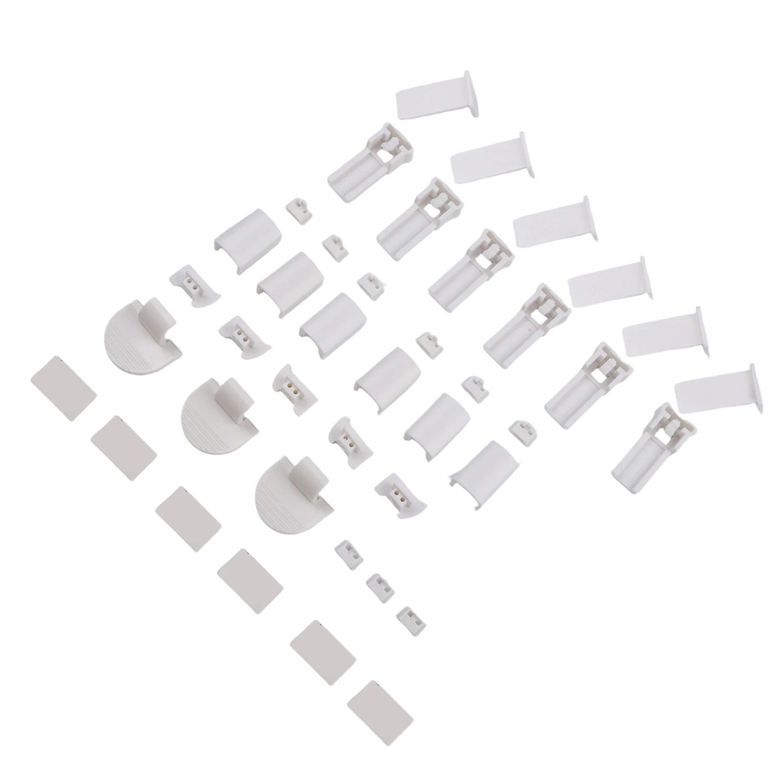 Complete 36 Piece Curtain Accessories Set Made of Plastic for Pleated Blind Installation in Different Home Rooms
