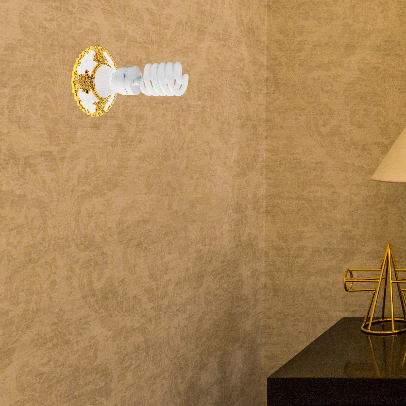 Złota Oprawka Żarówki E27 Gwintowana do Samodzielnego Montażu Lamp Wiszących, Sufitowych i Ściennych, Dekoracyjna Oprawka Żarówki w Stylu Retro