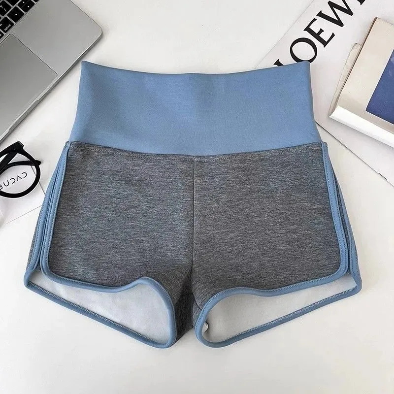 

Женские спортивные шорты с высокой талией и контрастной отделкой - мягкие эластичные шорты для йоги