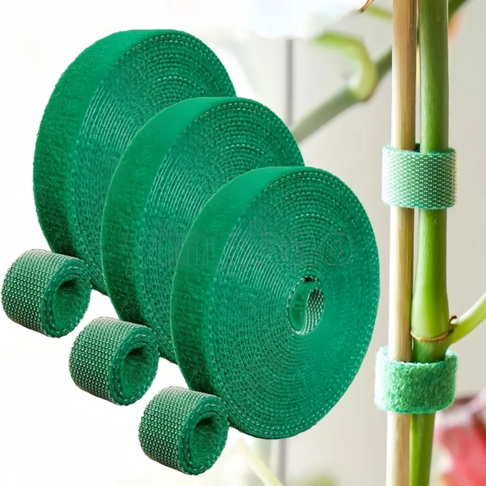 Green Garden Wrapping Plant Nylon Self Adhesive Tie Reusable Suitable for Cable Plant Hook and Loop Tie Home Garden Accessories
