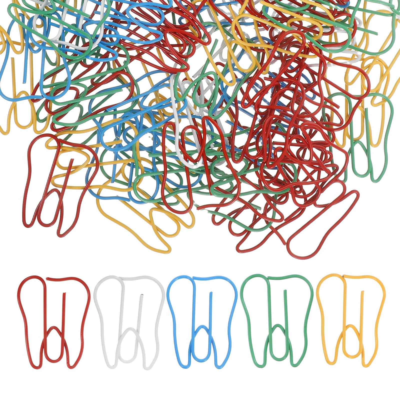100Pcs Tooth Shaped Metal Paper Clips Creative Fun Clips for Office School Documents Bookmarks Paper Clip Holder