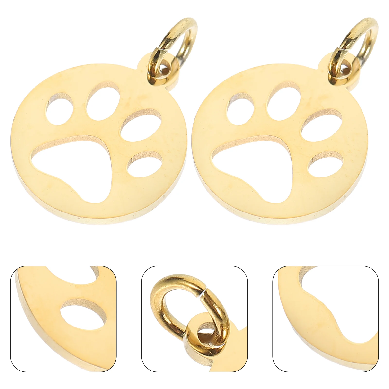

10 Pcs Dog Paw Accessories Animal Footprint Pendants Metal Puppy Prints Charms Jewelry for Making Accessory