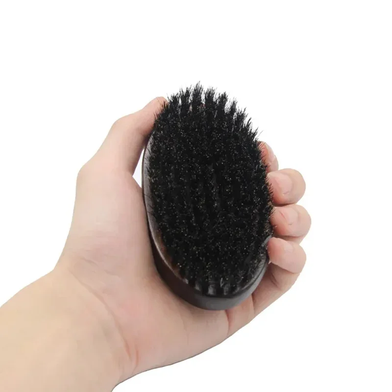 Hot Men Shaving Brush Wood Portable Barber Beard Brushes  Removal Duster Neck Beard Care Curved 360 Wave HairBrush face cleaning