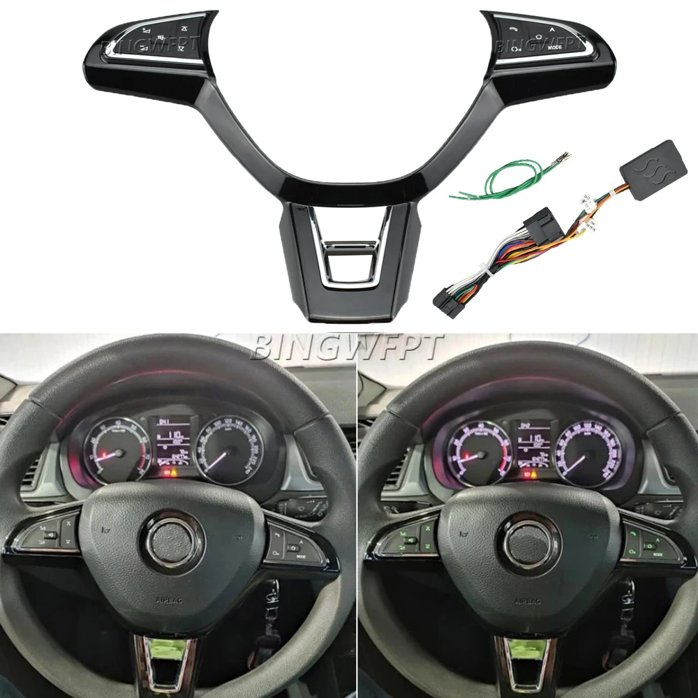 Car Cruise Control Switch Multi-Function Steering Wheel Buttons Cruise Control Switch For SKODA Rapid 2015-2019 FABIA 2015-2019