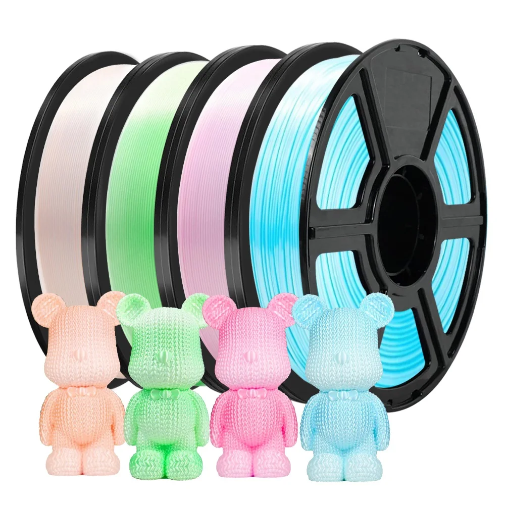 

Color Change Filament Silk PLA 1.75mm 1kg/500g/250g 3D Printer Material PLA Multicolor Filament Gradient Blue White High Speed