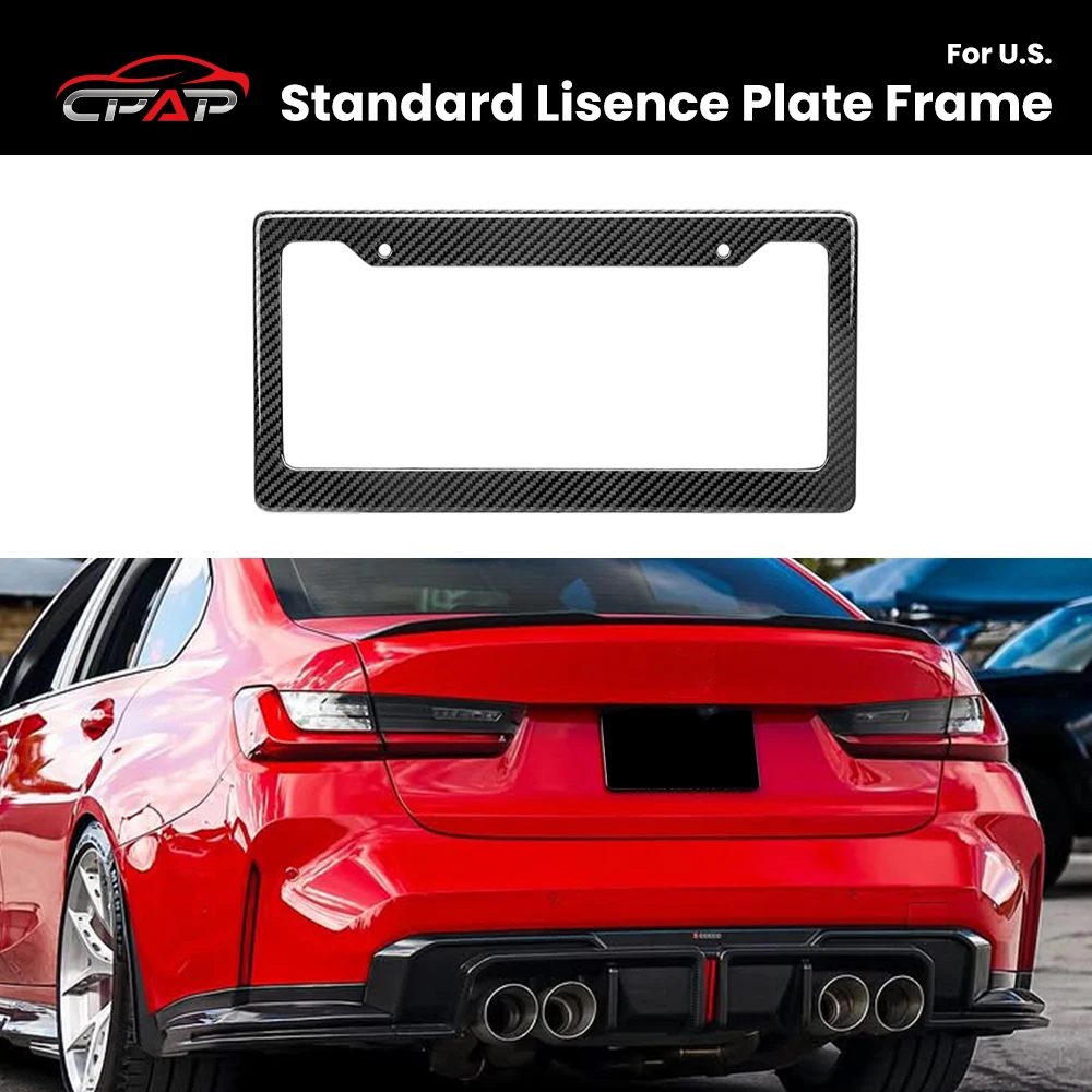 

For U.S. Standard Prepreg Real Dry Carbon Fiber Universal Lisence Plate Frame Car Exterior Accessories