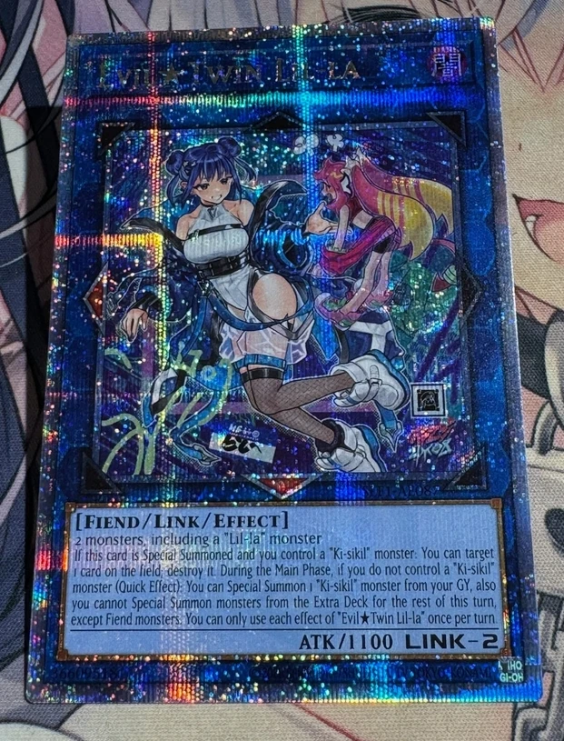 Yugioh KONAMI Duel Monsters SLF1-AE087 Evil ★ Карточка Twin Lil-la Quarter Century Secret Rare Asian English Collection Mint Card