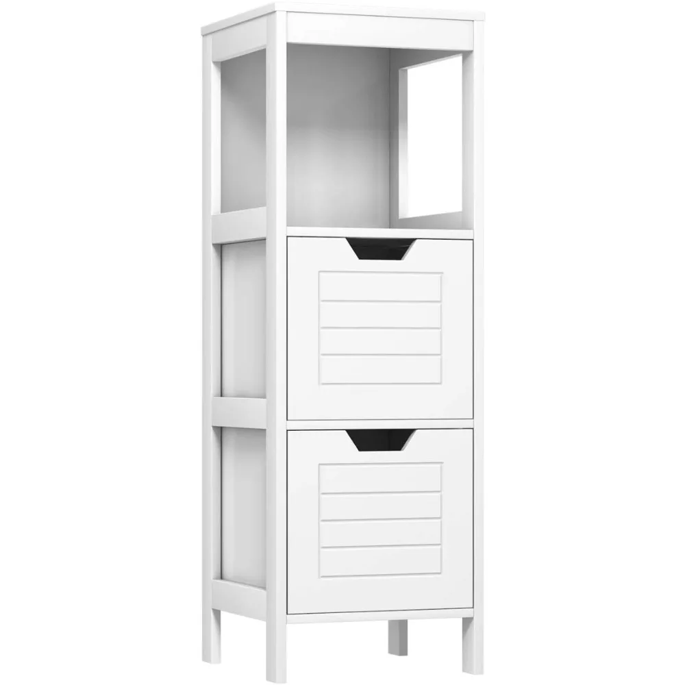 

Bathroom Floor Cabinet, Narrow Wooden Storage Cabinet w/2 Switchable Drawers, Multifunctional Side Cabinet for Bathroom, Freest