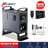 Hcalory NEW 5-8KW All in One Unit 12V 24V Universal Car Heating Tool Diesel Air Heater Single Hole LCD Monitor Parking Warmer