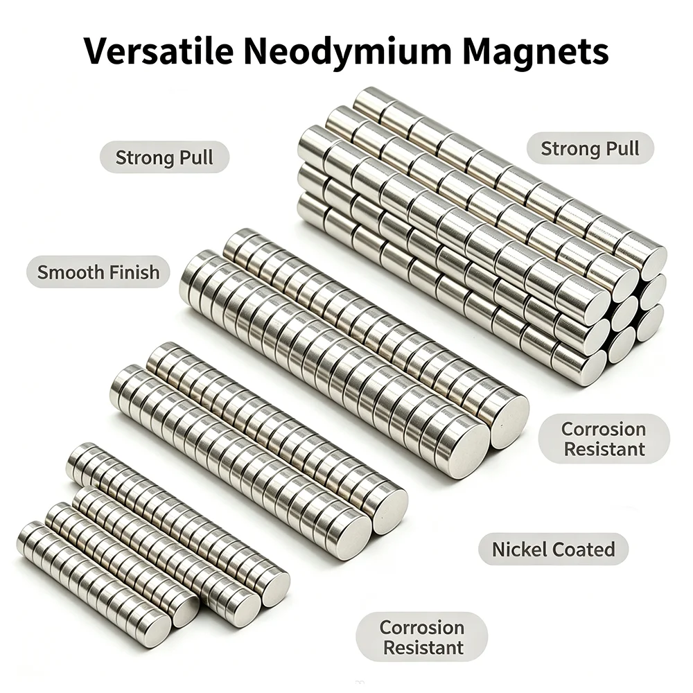4x2 5x2 6x3mm N35 Round Neodymium Magnet Disc Powerful Permanent NdFeB Magnets for Fridge Stickers, DIY Craft, Home Office