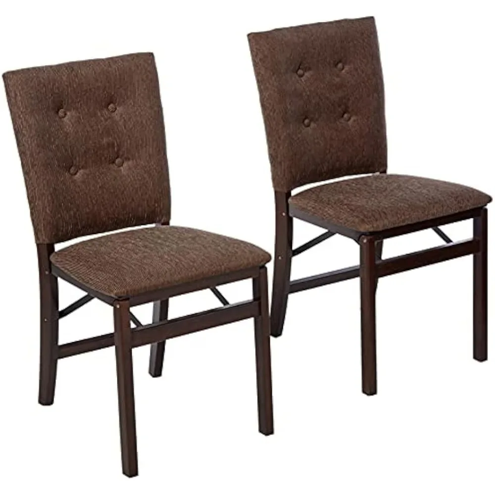 STAKMORE Parson’s Folding Chair Espresso Finish, 20.25D x 17.5W x 33.875H in (Set of 2)