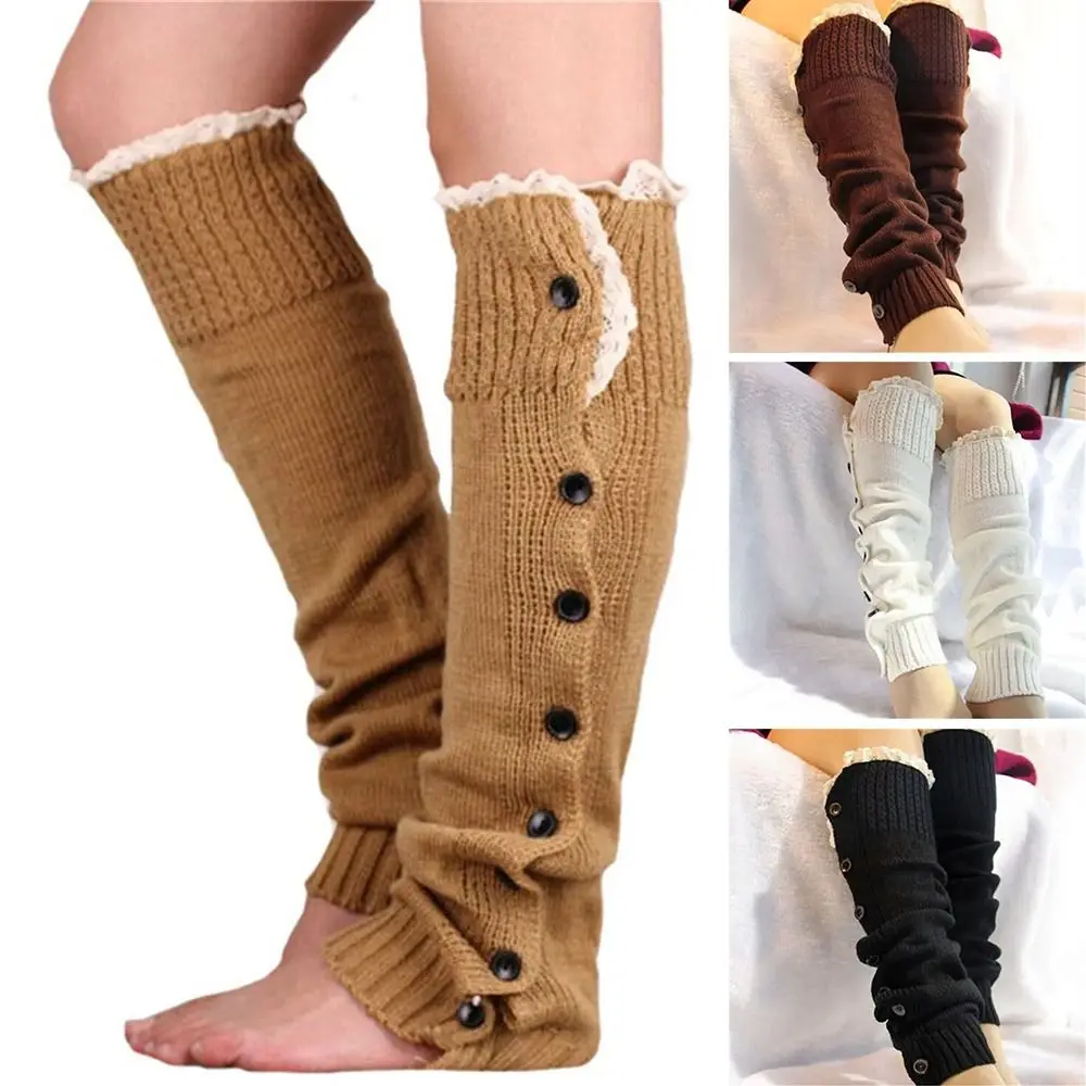 

Soft Warm Lace Foot Covers Knitted Socks Leg Warmers Boot Socks Ankle Warmer