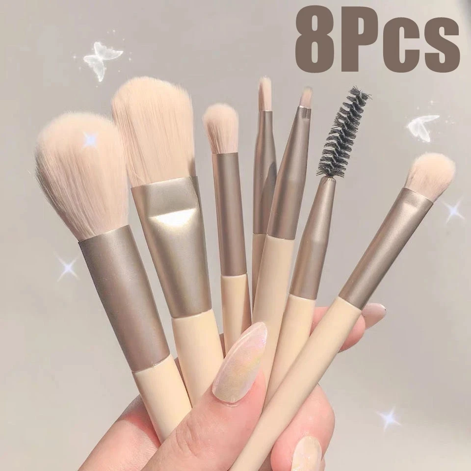 8 Pcs Mini Travel Portable Soft Makeup Brushes Set Eye Shadow Foundation Powder Eyelash Lip Concealer Blush Make Up Brush Set