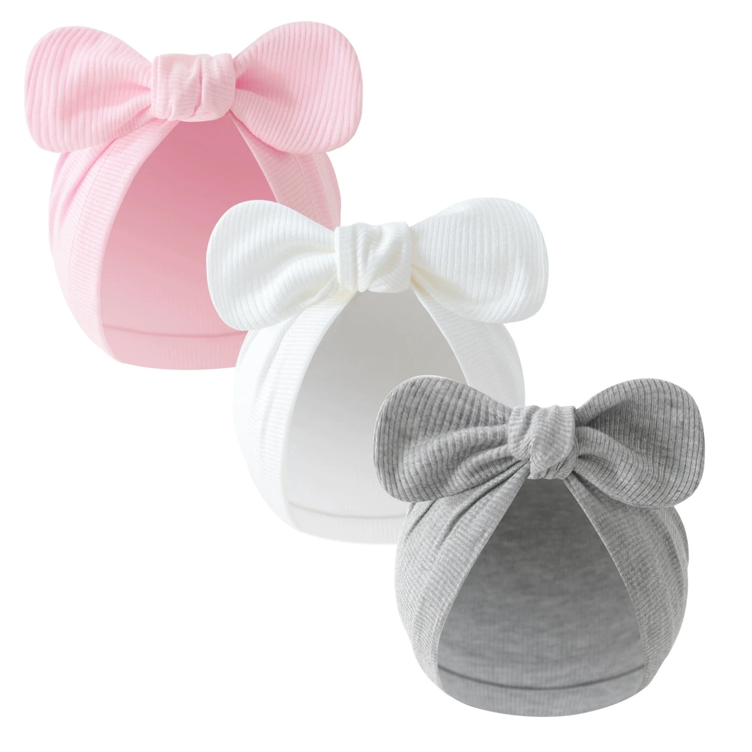 3 قطعة/المجموعة 0-6 أشهر الوليد قبعة صغيرة من القطن مجموعة طفل الفتيات لطيف القوس أغطية الرأس قبعة طفل الفتيان بونيه القبعات الهندية لحديثي الولادة