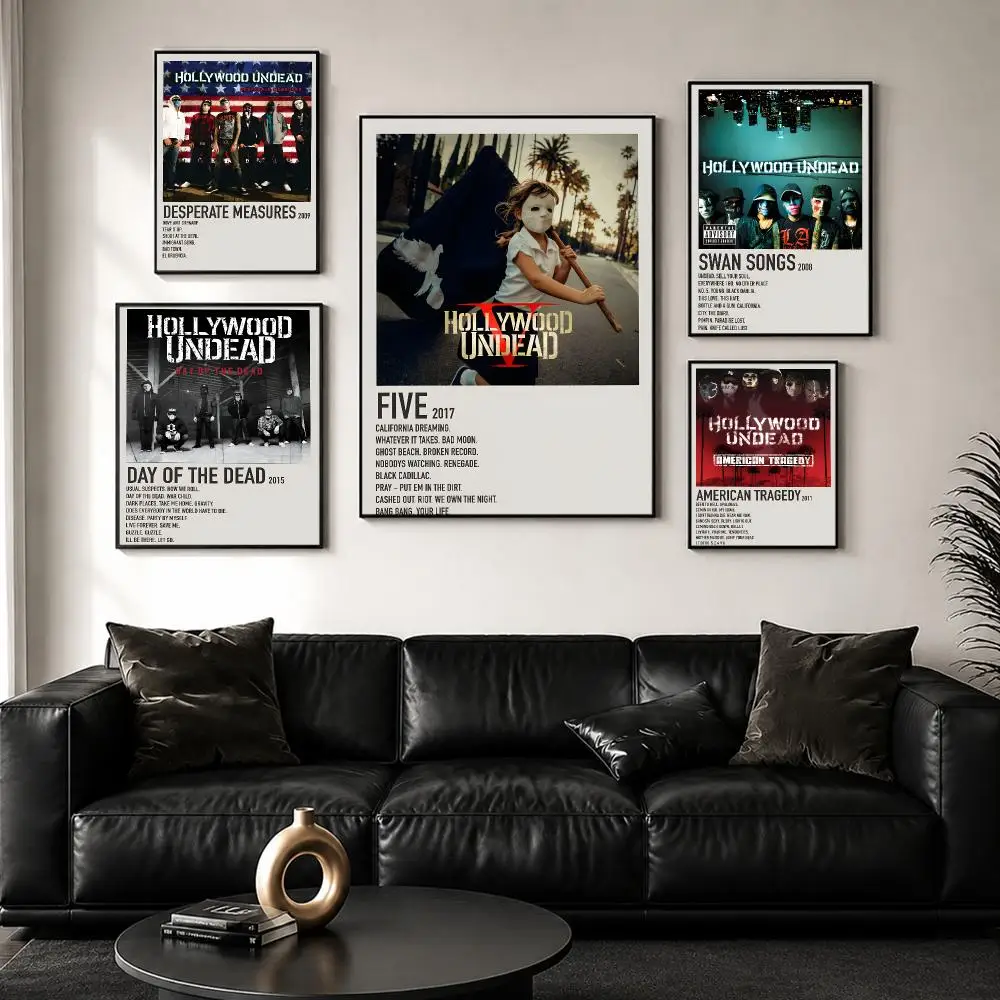 American Band H-Hollywood U-Undead Poster Wall Art Print Sticker for Bedroom Living Room Dorm Office Modern Home Decor