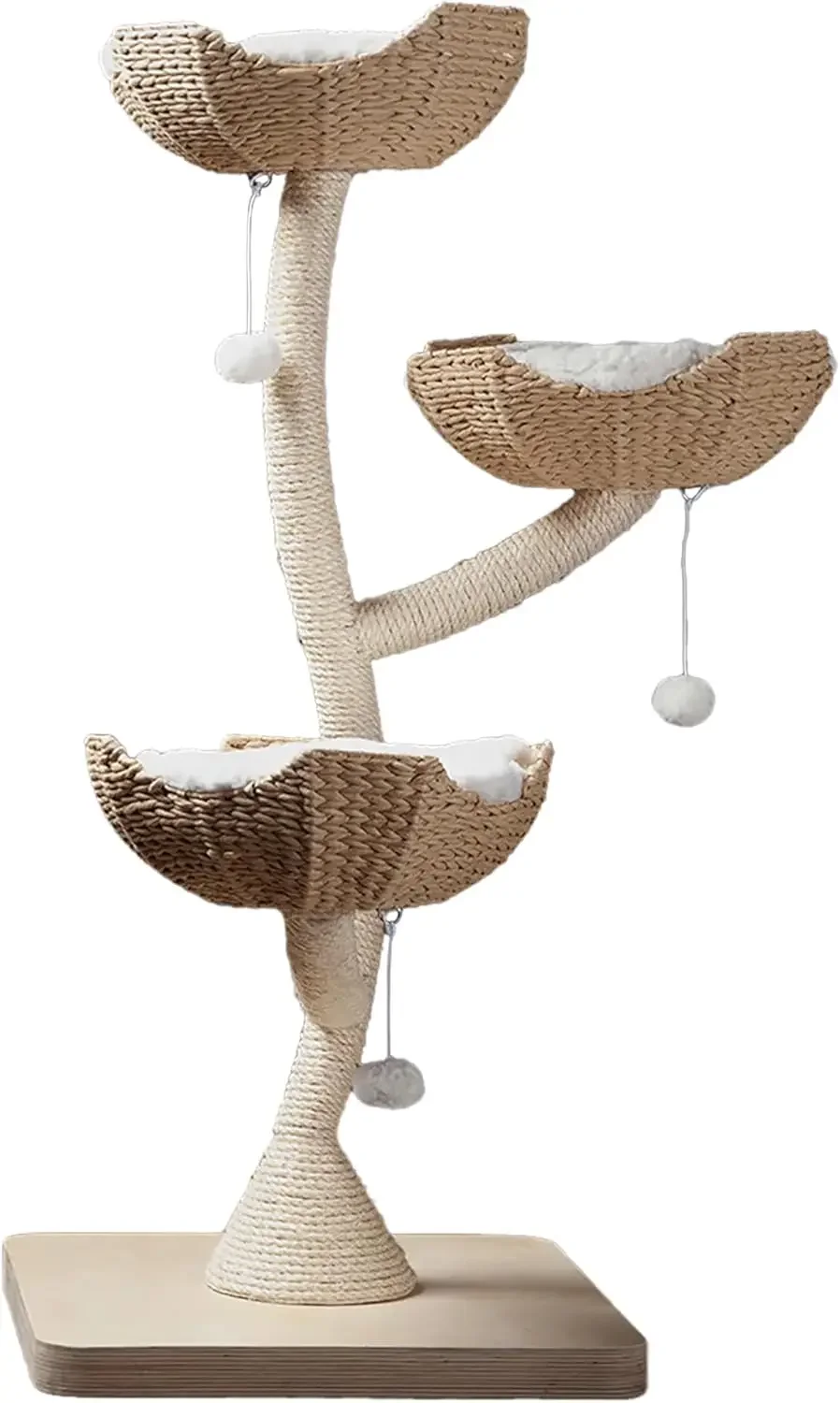 The Sanctuary Cat Tree - Luxury Cat Condo, Large Modern Indoor Tower With 3 Faux Fur Beds, Scratching Posts, And Toys For Cats,|