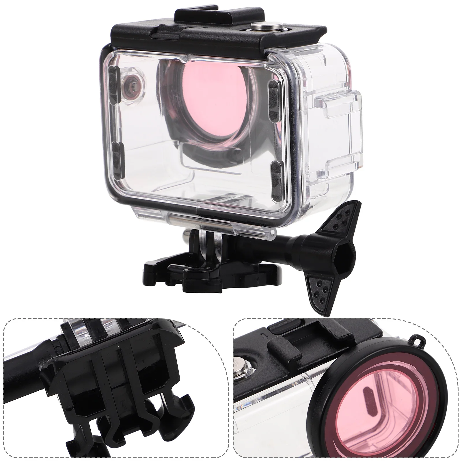 

Waterproof Camera Housing Case Dual Cold Shoe Mounts Protective Clear Shell Durable Camera Waterproof Case Outdoor Photography