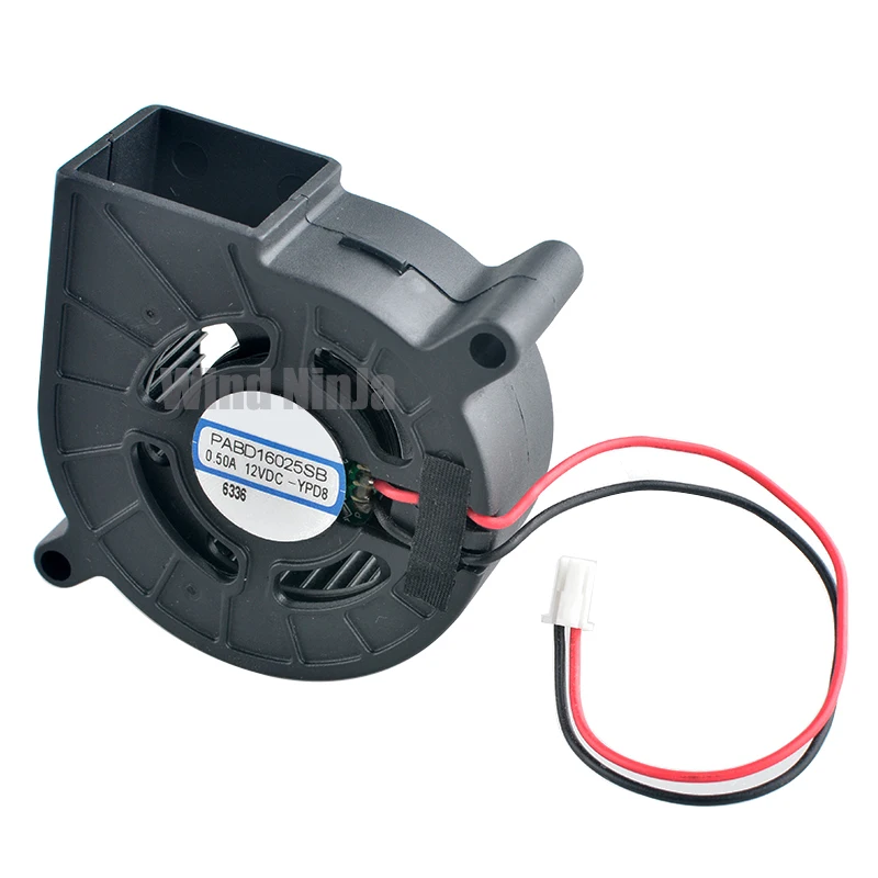 Kipas blower 6cm 60mm DC 12V, kipas pendingin sentrifugal kecepatan tinggi 0,50 A 2pin 11000rpm untuk printer