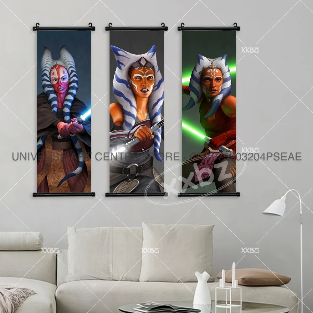 Star Wars Poster The Last Jedi Wall Art Luke Skywalker Scroll Picture Andor Ahsoka Hanging Painting Obi-Wan Kenobi Home Decor