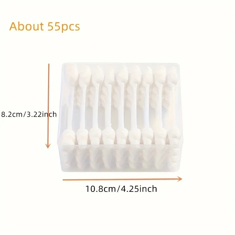 55pcs Double Head Disposable Pet Cotton Swabs Gourd Shaped Cat Ear Care Cotton Sticks Ear Cotton swab Removal Pet Clean Products