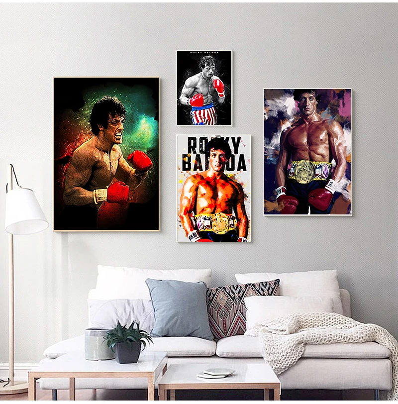 

Abstract Balboa Boxing Bodybuilding Wall Motivational Print Art Canvas Poster for Living Room Decoration Home Wall Decor Picture