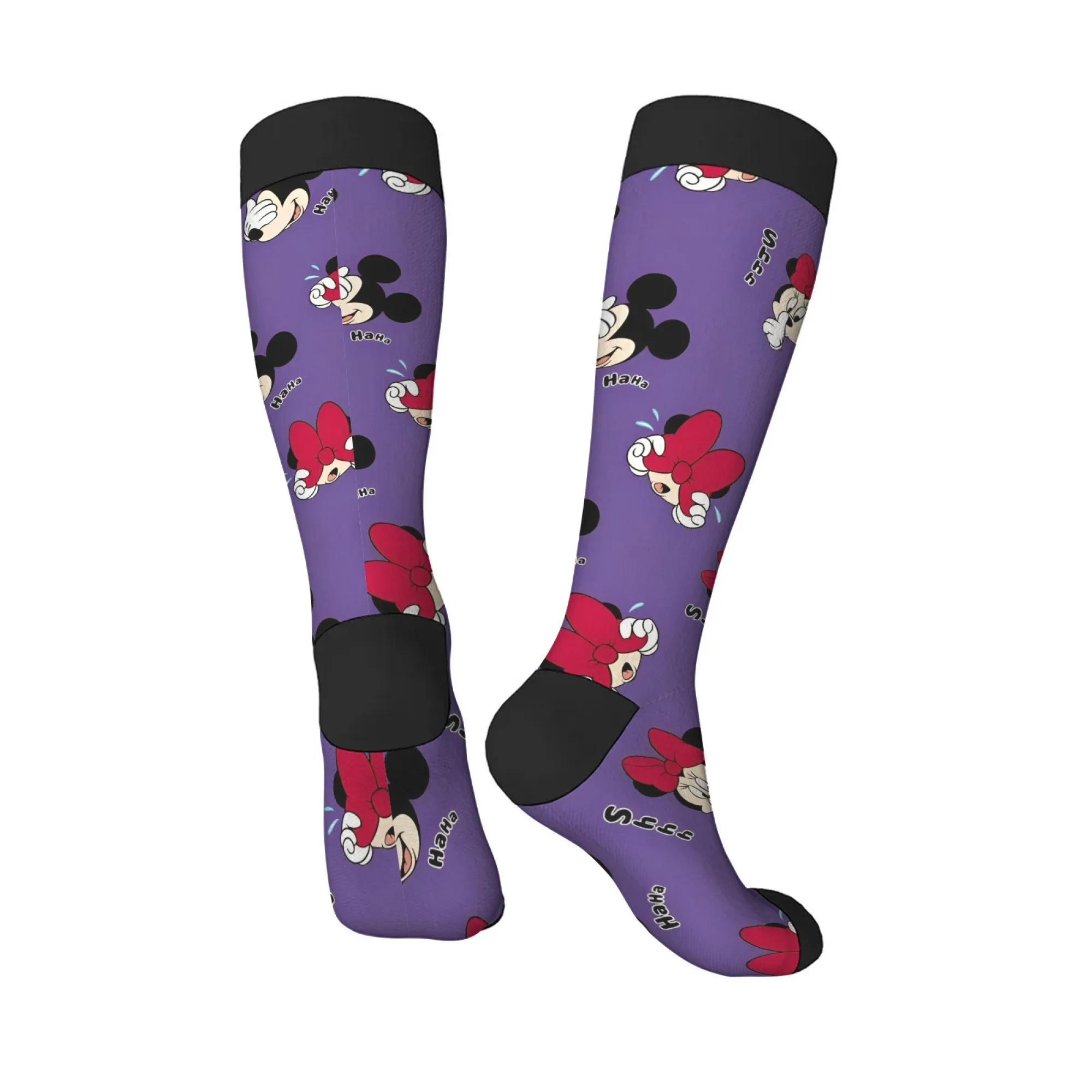 Novelty Mickey Minnie Print Women's Socks Comfortable Non-slip Warm Casual Socks Harajuku Retro Street Hip-Hop Socks Party Gift
