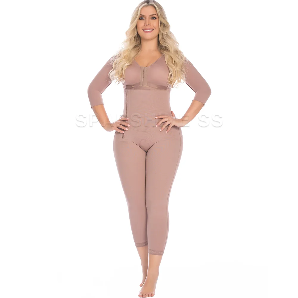 Body Shaper Faja Original Colombian Girdles for Women Postpartum Slimming Shapewear with Bra Side Zipper High Compression Corset