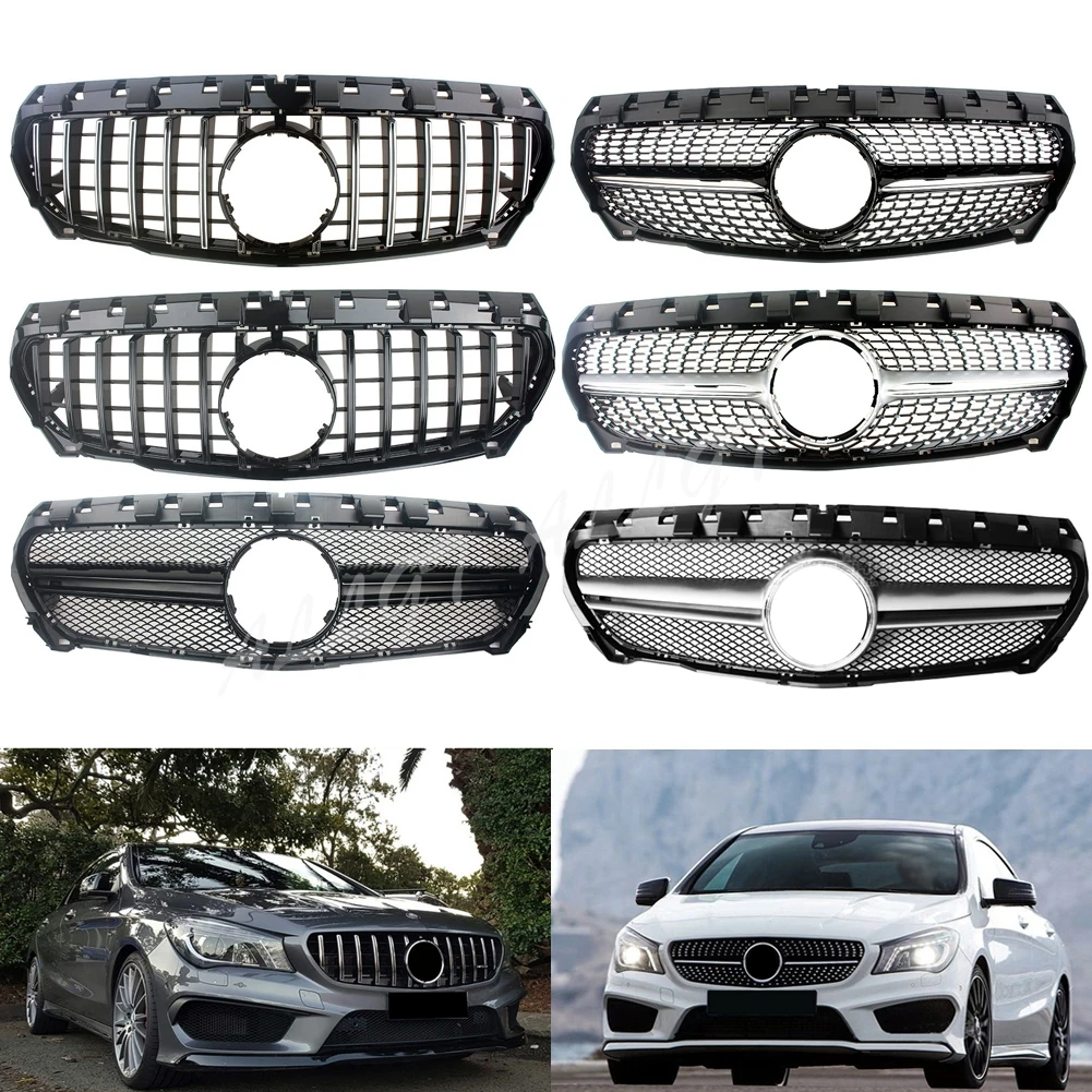 

Front Racing Facelift Upper Radiator Billet Bumper Grille Cover For Mercedes Benz W117 CLA Class 2013 2014 2015 2016