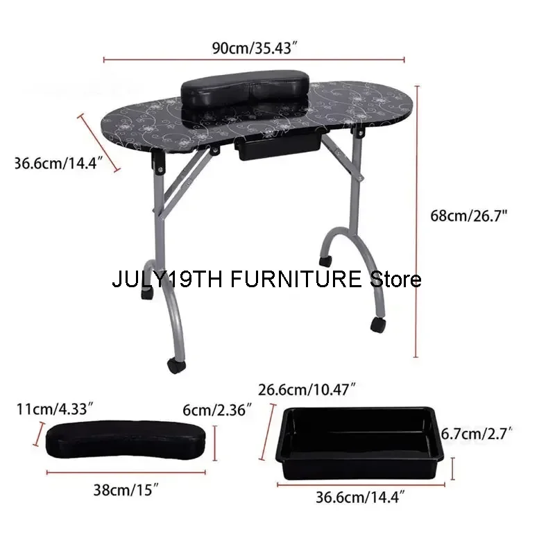 Foldable Nail Table for Nail Technician Designer Professional Nail Tables Salon Furniture Simple Creative Storage Manicure Table