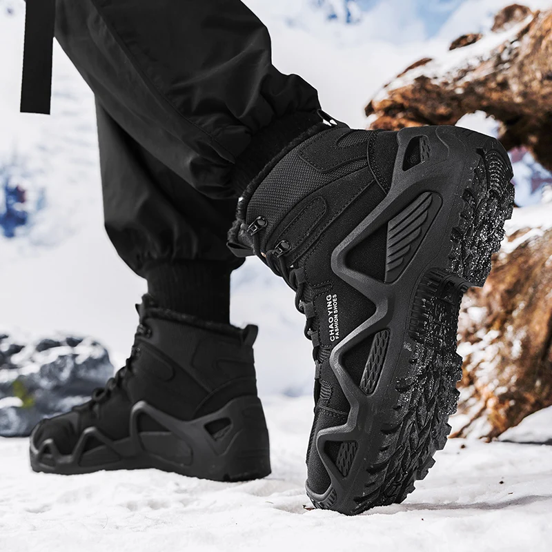 Outdoor Snow Shoes Men Thick Bottom Durable High-top Men Breathable Fashion Comfortable High Heel Casual Sports Shoes Men - view 3
