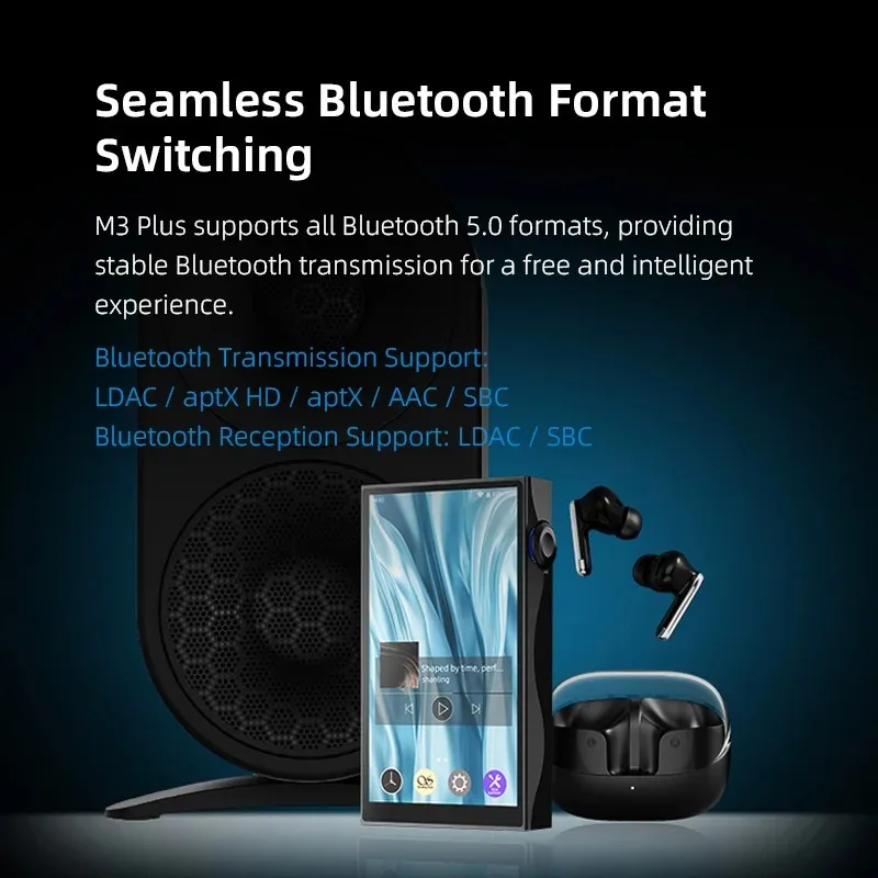 SHANLING M3 Plus reproductor de música portátil de alta resolución USB DAC AMP CS43198 * 4 DAC Chip abierto Android 13 DSD512 PCM768 Bluetooth LDAC