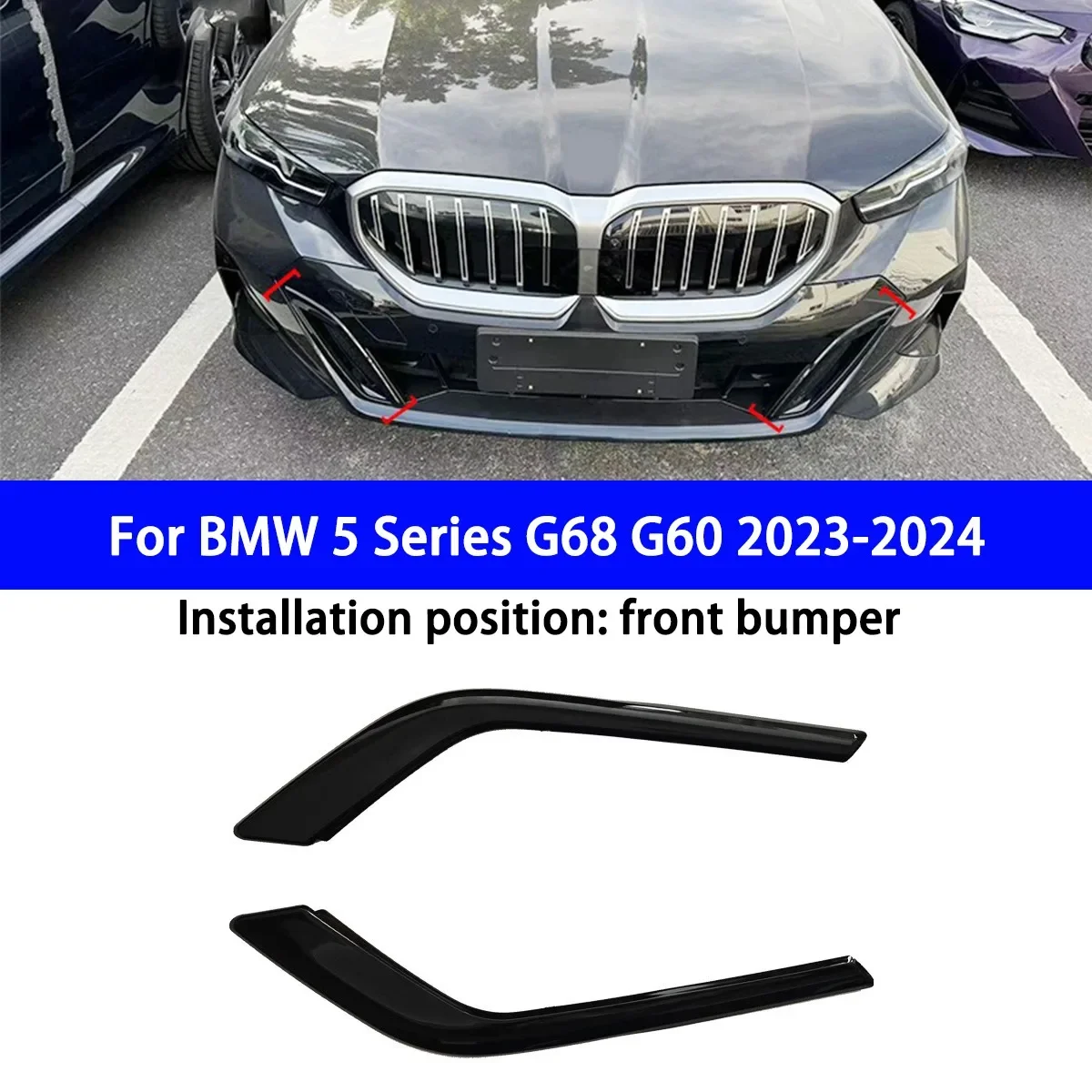 

Suitable for BMW 5 Series G68 G60 2023-2024 Blackened Small Fang Adhesive ABS Material