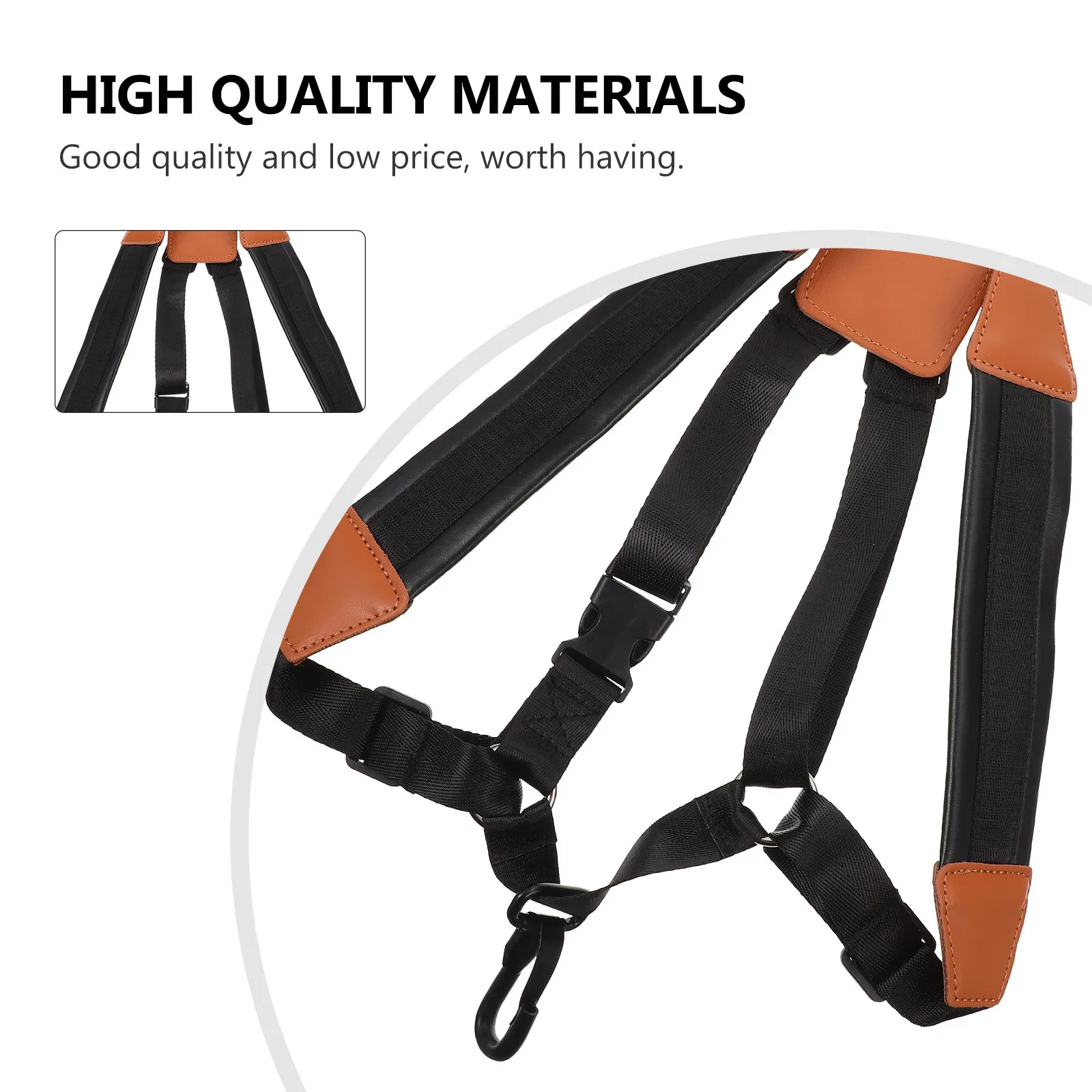 2Pcs Saxophone Shoulder Straps Adjustable Fixing Saxophone Harness Portable Sax Repair Tool Black Sax Strap