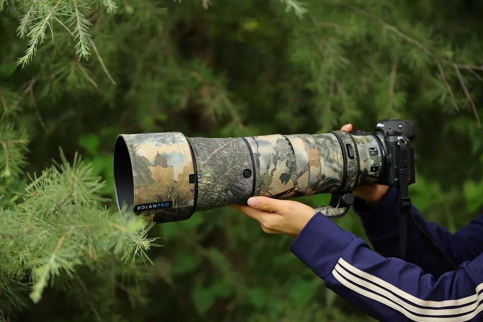 ROLANPRO Objektivmantel für Nikon Z 180–600 mm F/5,6–6,3 VR, wasserdichte Schutzhülle, Tarnung, Regenschutz, Z180–600 Pistolenhülse – Detail 4