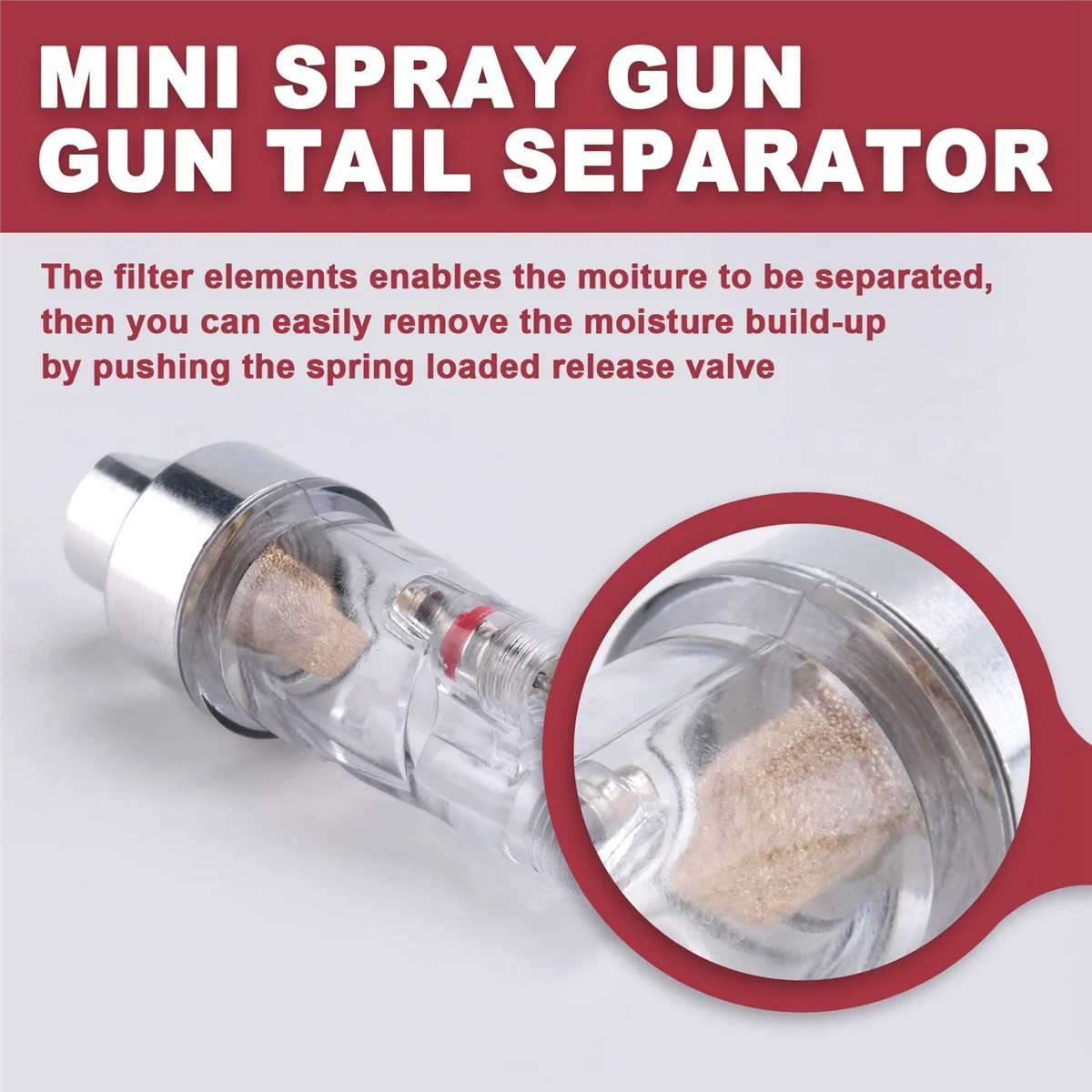 

SINA Hose Paint Fittings AIRBRUSH MINI AIR FILTER Moisture Water Trap 1/8 inch Tool Kit