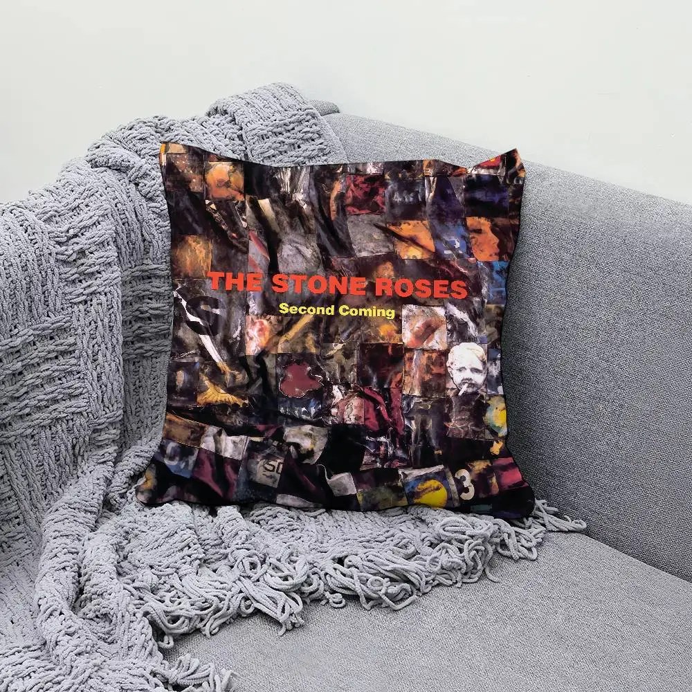 

The S-Stone Band R-Roses Second Coming 30x30cm 45x45cm Pillow Case Decor Protective Covers Comfortable Soft For Sofa Living Room