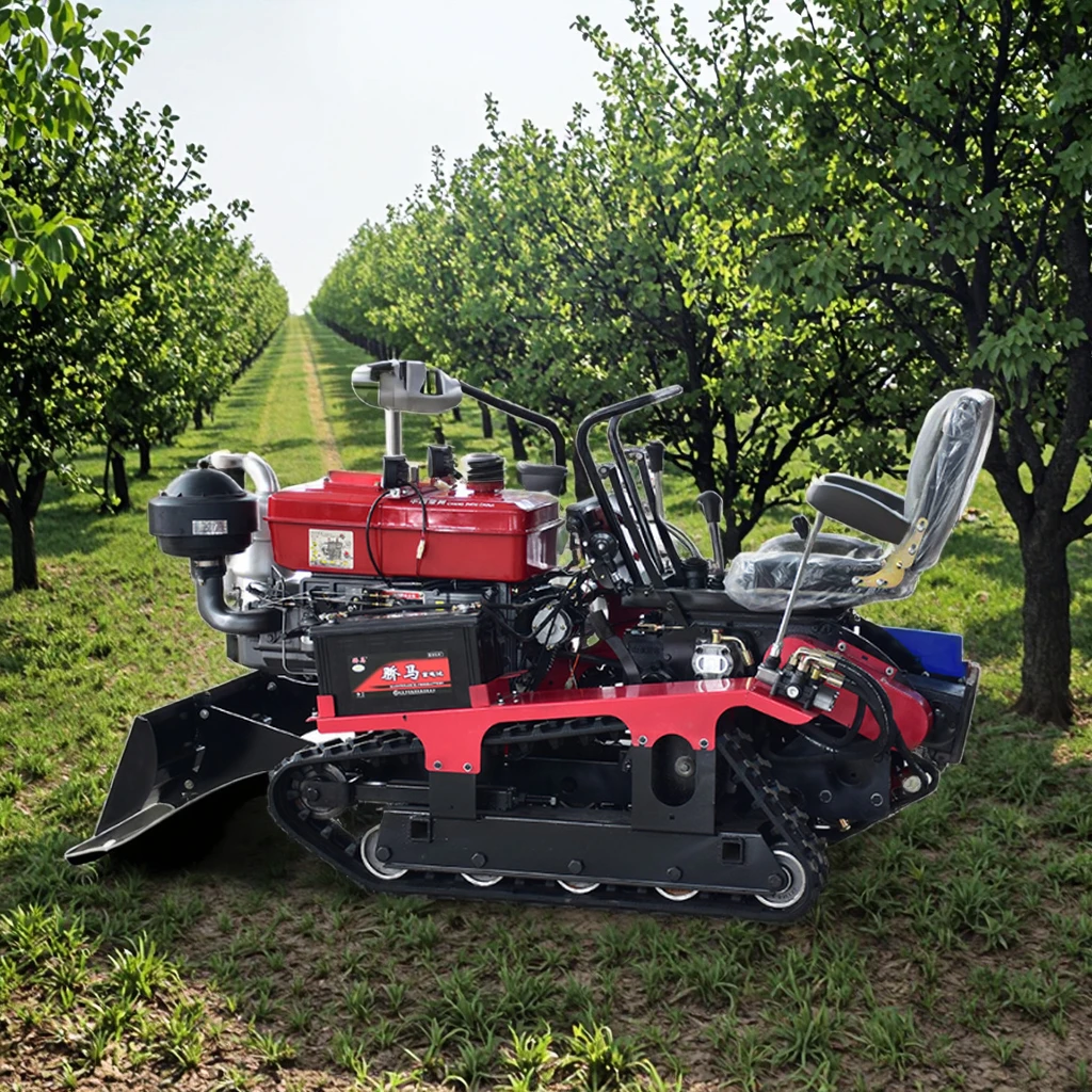 Farm Multi-functional Crawler Tractor Mini Lawn Mower Tractors Rotary Tiller Crawler Cultivators