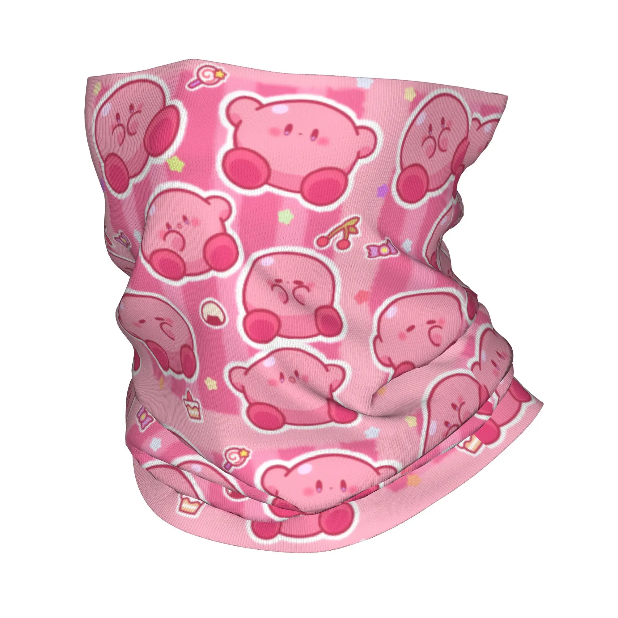 Custom K-Kirbys Winter Headband Neck Warmer Women Men Ski Hunting Tube Scarf Retro Anime Game Face Bandana Gaiter
