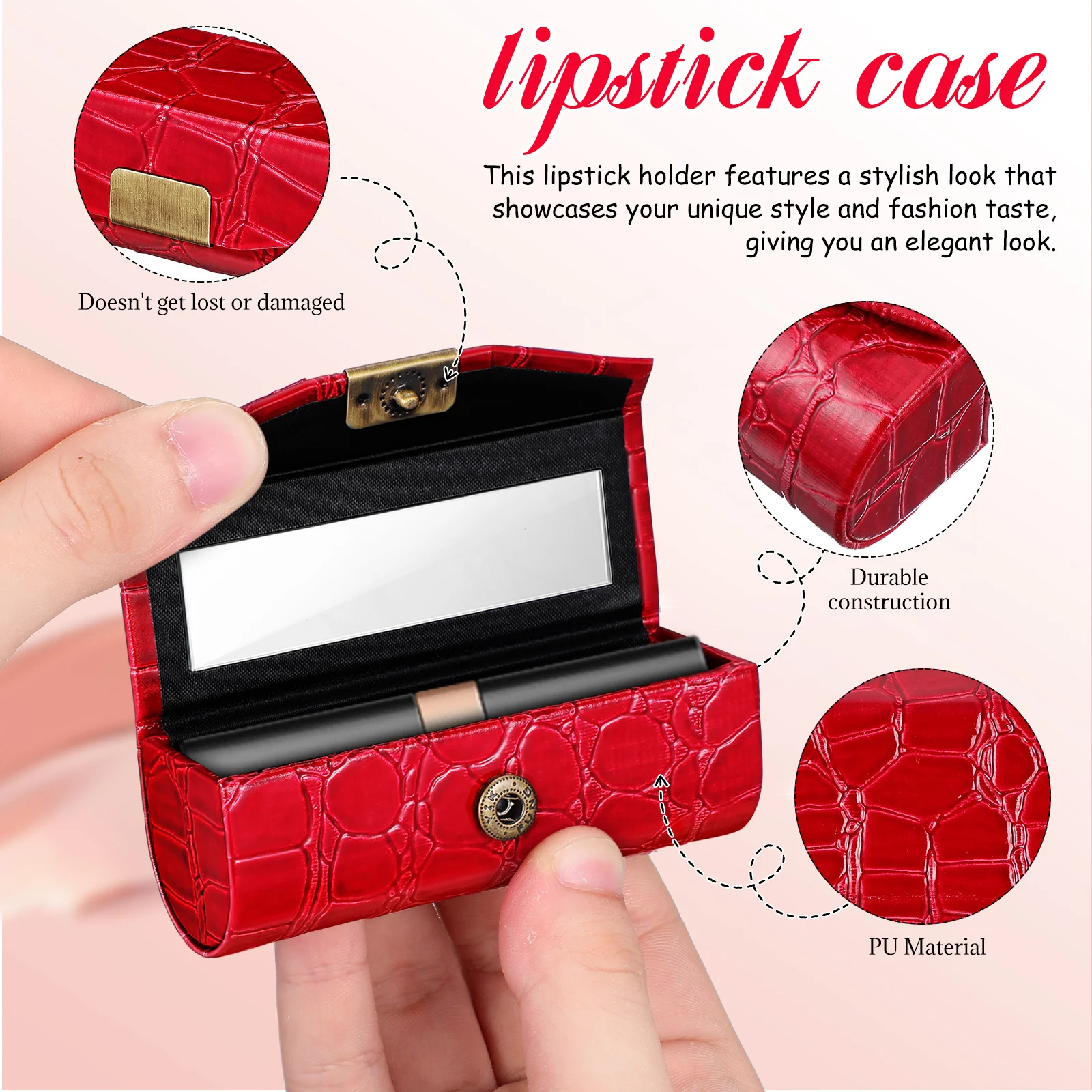 Case Compacte houder Veilige opslag voor lippenstift Lippenbalsem Mini Essentials Portemonnee Organizer Draagbare dameslippenstift