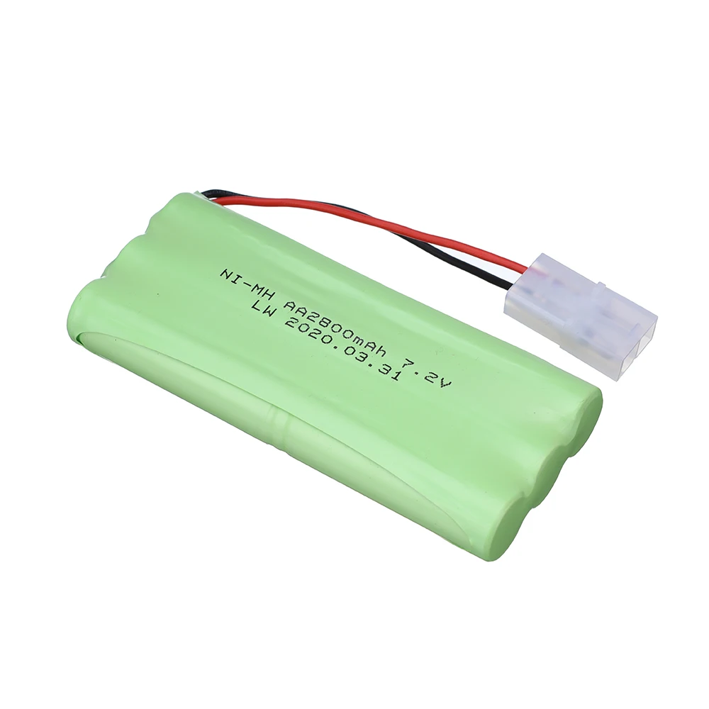 Batería recargable de 7,2 v, 2800mah, NiMH, para juguetes Rc, tanques, trenes, robots, barcos, Ni-MH, AA, 2400mah, 7,2 v, enchufe Tamiya