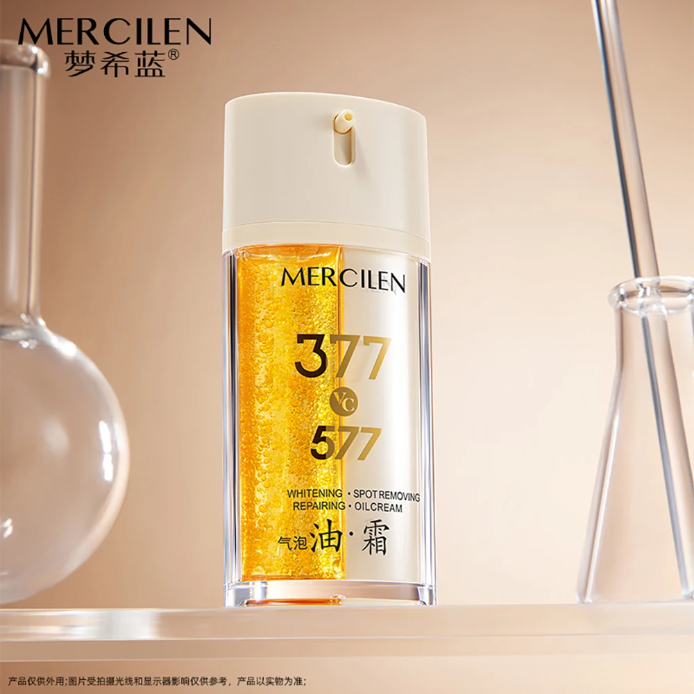 377 Brighten Time Repair Bubble Oil Face Cream Moisturizing Skin Brightening Soothing Double Tube Light Oil Cream Skincare