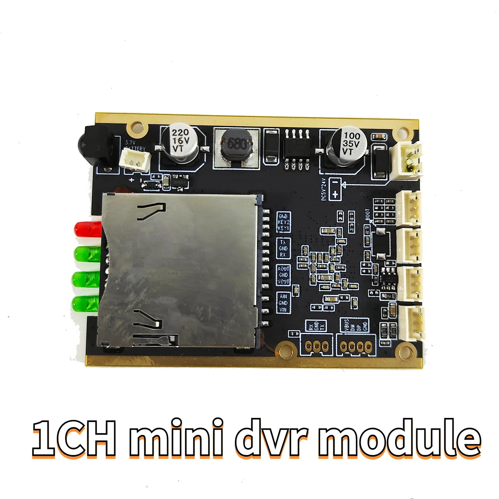 10pcs 1CH mini dvr module   DVR PCB Board 30fps support 512GB sd Card mini size Video recording screenshot watermark