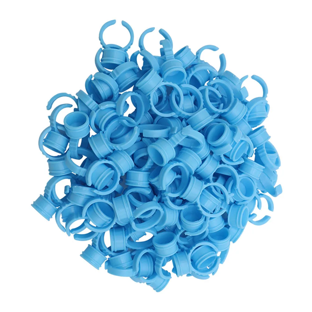 

200pcs Ring Tattoo Pigment Holder Lightweight Adjustable Ink Cup For Eyelash Glue Beauty Salon Supplies Pigment Container