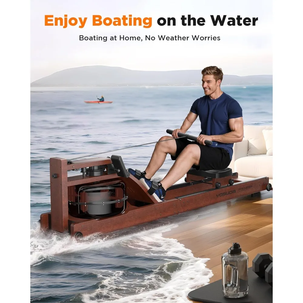 

Best Selling Water Rowing Machines for Home Use- Foldable Rower Machine 400LBS Weight Capacity with Dedicated Monitor