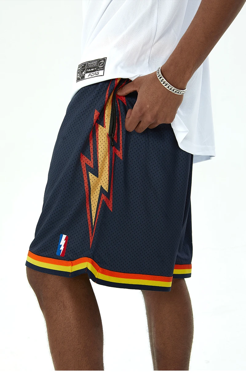 FOAG lightning mesh shorts American street ball pants basketball training quick-drying quarter shorts